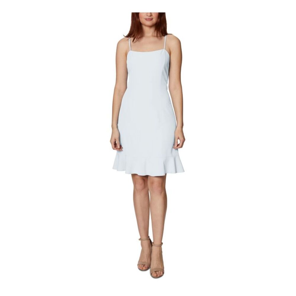 SAGE COLLECTIVE Womens White Adjustable Straps Spaghetti Strap Sheath Dress 6